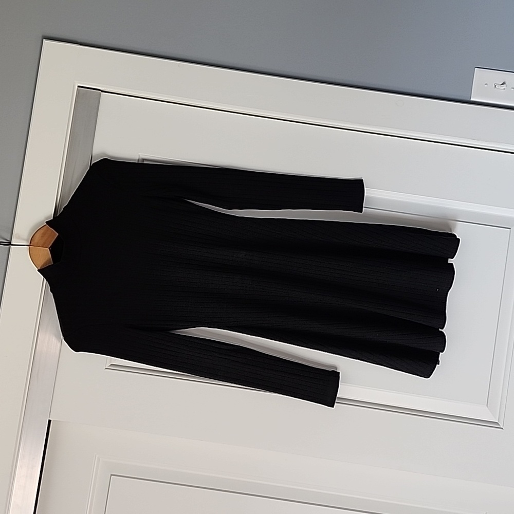 Black wide ribbed Mink Pink mock Turtle neck dress!